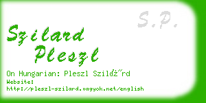 szilard pleszl business card